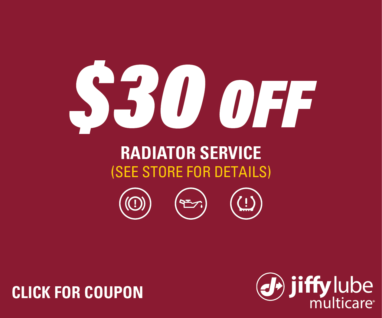 $30 OFF Radiator Service Website Image (Bronco Lube)