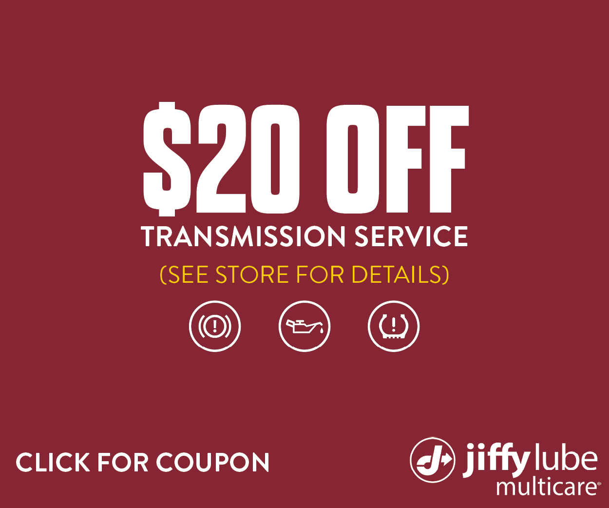 2024 – $20 OFF Transmission Service Website Image (Bronco Lube)