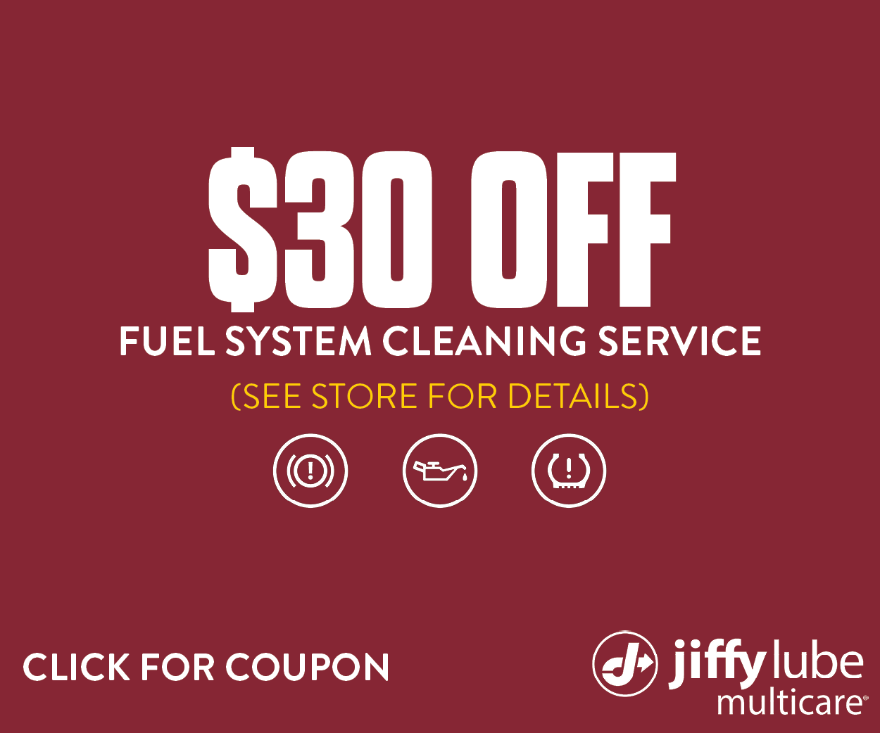 2024 – $30 OFF Fuel System Cleaning Service Website Image (Bronco Lube)
